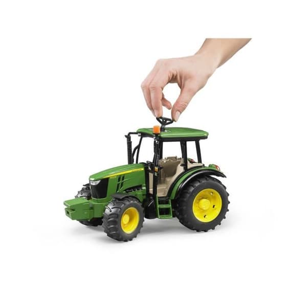 Miniatyrtraktor John Deere för barn - BRUDER - John Deere 5115M - med vikt fram - extra ratt Grön