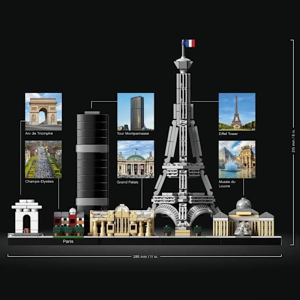LEGO® 21044 Architecture Paris-modell att bygga med Eiffeltornet, Skyline Collection, heminredning, presentidé Röd