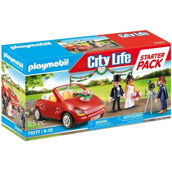 PLAYMOBIL 71077 Hääpari valokuvaajan ja auton kanssa, Kaupunkielämä, Häätapahtuma, Alk. 4-vuotiaille Flerfärgad