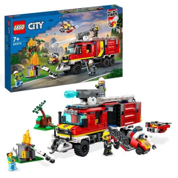 LEGO® City 60374 brandbil, leksak med moderna drönare och minifigurer