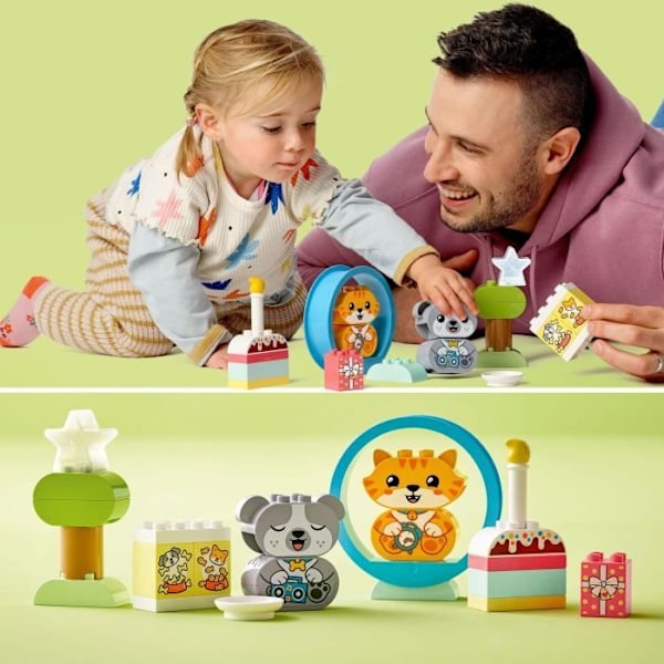LEGO 10977 DUPLO Min första valp och kattunge med ljudeffekter, babyleksak från 18 månader, djurfigurer, stora klossar Flerfärgad