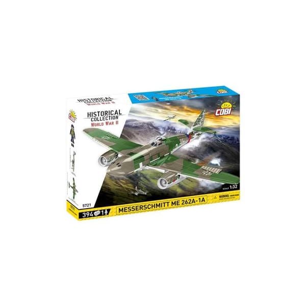 Flygplansmodell - COBI - Messerschmitt Me 262A-1A - 390 delar - Pilotfigur - Från 8 år