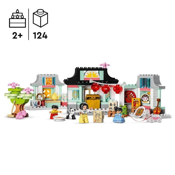 LEGO® DUPLO 10411 Upptäck kinesisk kultur, pedagogisk leksak, panda, klossar, barn 2 år Gul
