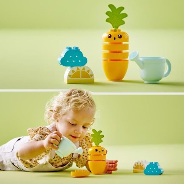 LEGO® DUPLO Min första 10981 Den växande moroten, staplingsleksak för spädbarn från 1,5 år Flerfärgad