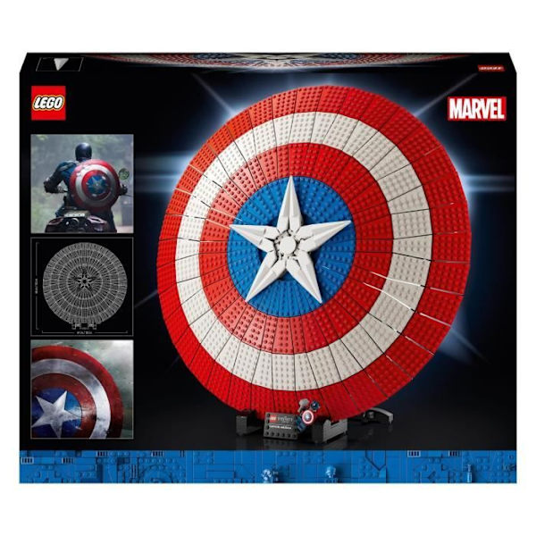 LEGO® Marvel 76262 Captain America's Shield, Avengers Model Kit för vuxna med Thor's Hammer Flerfärgad