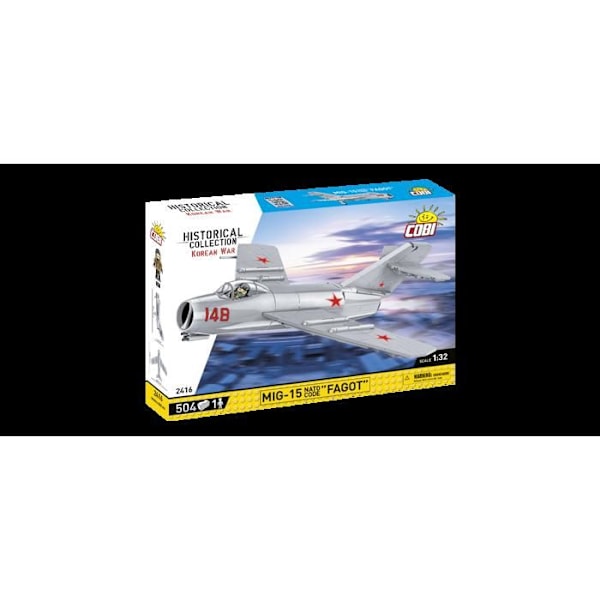 Modelsæt - COBI - 2416 - MIG-15 NATO KODE "FAGOT" - 504 Dele - Plast - Til at samle selv