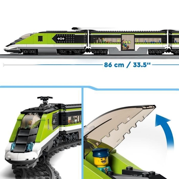 LEGO City Express Passagertog - Fjernbetjent toglegetøj - Forlygter - Børn i alderen 7 Flerfärgad