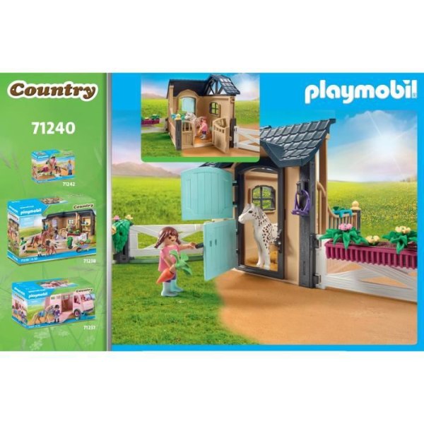 PLAYMOBIL - Förlängningslåda med häst - Country - 68 stycken - Barn 5 år - Tyskland Flerfärgad