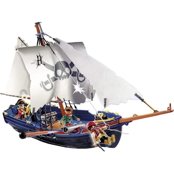 PLAYMOBIL 5810 Piratskick, med kanon och flyter i vattnet, 84 bitar, Från 4 år Flerfärgad