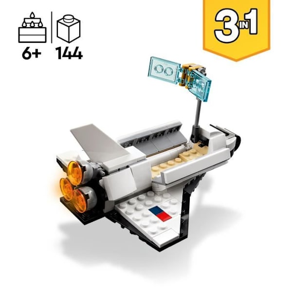 LEGO® Creator 3-i-1 31134 rymdfärja, astronaut minifigurleksak med rymdskepp, barn 6 år gamla Flerfärgad