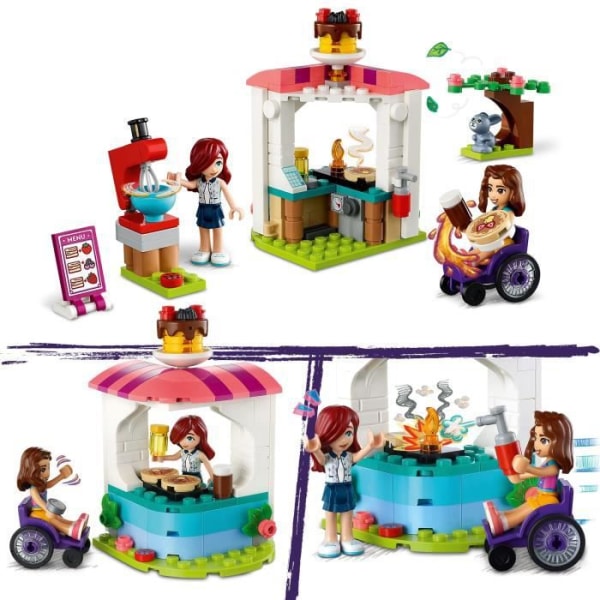 LEGO® Friends 41753 La Crêperie, kreativ leksak med kaninfigur, present till barn 6 år