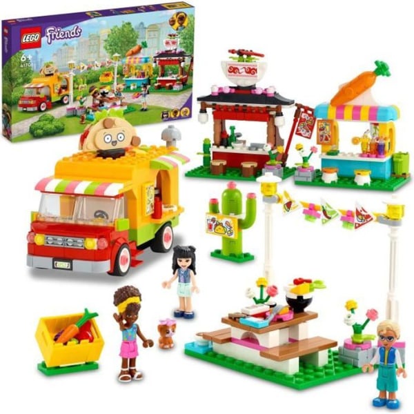 LEGO® 41701 Friends Street Food Market, med Toy Truck Tacos och Juice Bar, kreativ presentidé för barn +6 år