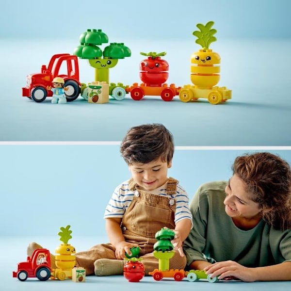 LEGO® DUPLO Min første 10982 frugt- og grønttraktor, stable- og sorteringslegetøj Flerfärgad