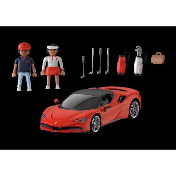 PLAYMOBIL 71020 Ferrari SF90 Stradale, klassiska bilar, samlarbil, 43 delar, från 5 år och uppåt röd och svart