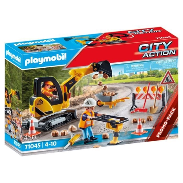 PLAYMOBIL - 71045 - City Action Construction - Road Workers Promo Pack Flerfärgad