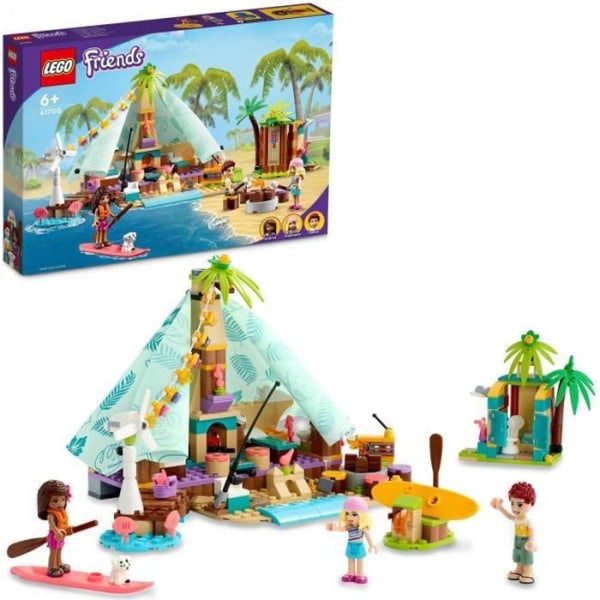 LEGO® 41700 Friends Camping Glamour Glamping-set, leksak för flickor och pojkar från 6 år med 3 minidockor och tillbehör