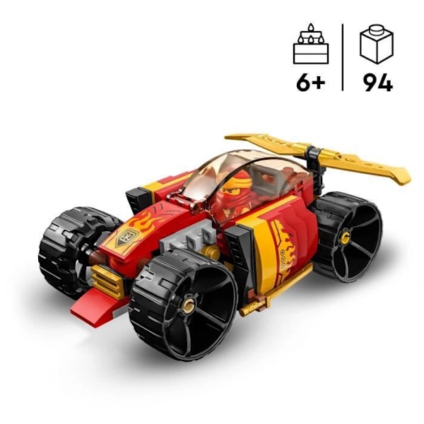 LEGO® NINJAGO 71780 Kai's Ninja Race Car – Evolution, leluauto, 2-in-1 Vit