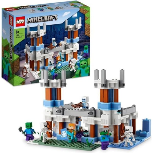 LEGO® 21186 Minecraft Isslottet, leksak med diamantsvärd för åldrarna 8 och uppåt, med skelett- och zombieminifigurer Flerfärgad