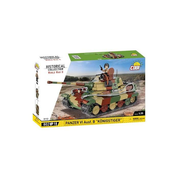 Model - COBI - Panzer VI Ausf. B - 500 dele - Samling til samling - Farver Grå og Grøn Grågrön