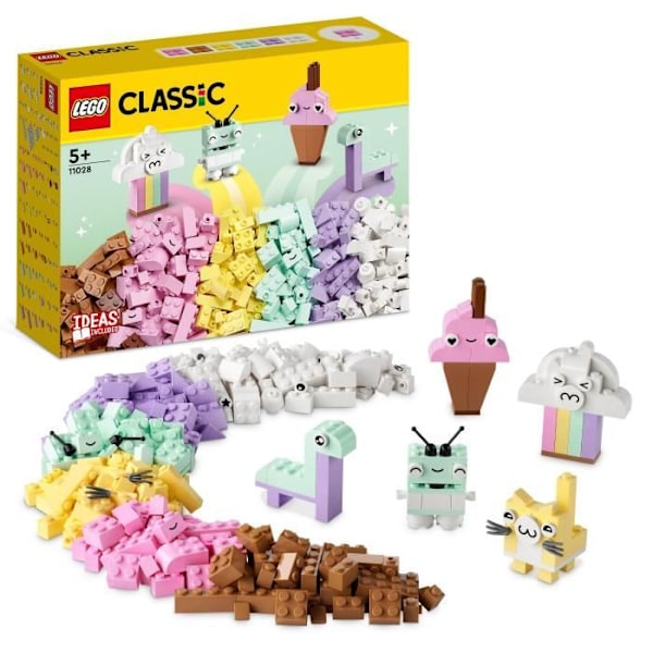 LEGO® Classic 11028 Pastel kreativ sjov, klodslegetøj med dinosaur og kat, gave Flerfärgad