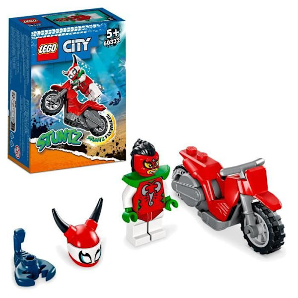 LEGO® 60332 City Stuntz Reckless Scorpion -temppumoottoripyörä, Stuntz-stunt-lelu, lahja 5-vuotiaille ja sitä vanhemmille lapsille Flerfarvet