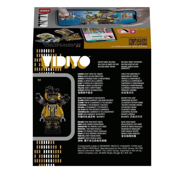 LEGO® 43107 VIDIYO™ Hiphop Robot BeatBox Music Video Clip Creator, Musical Toy, Augmented Reality Set App med Röd