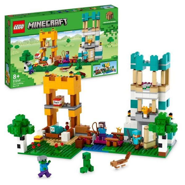 LEGO® Minecraft 21249 Building Box 4.0, 2-i-1 legetøj med Steve, Creeper og Zombie minifigurer Flerfärgad