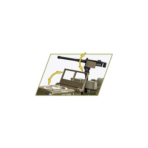 Rakennusleikki - COBI - Willys MB & Trailer - 200 osaa - 2 figuuria - Ruskea brun
