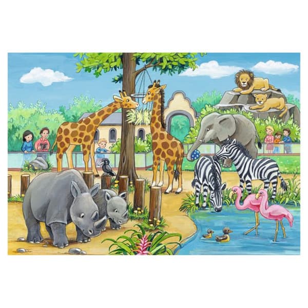 Palapeli - RAVENSBURGER - Eläintarhassa - 24 palaa - 2 Palapeliä - Monivärinen Multifarvet