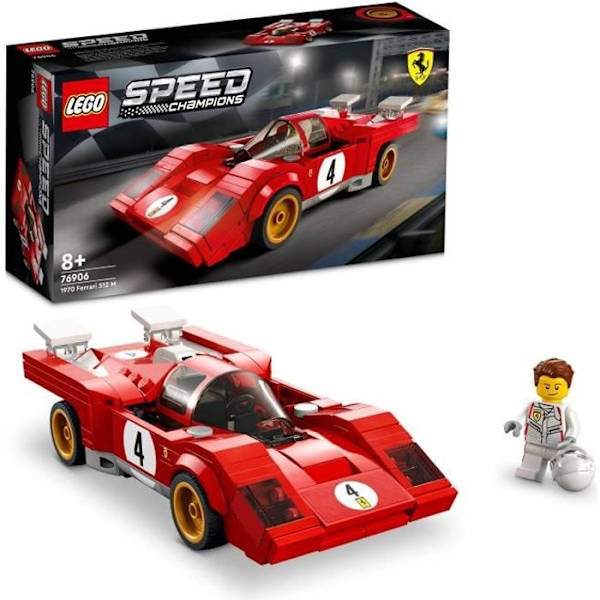 LEGO® 76906 Speed Champions 1970 Ferrari 512 M racerbilsmodell, byggleksak för barn Flerfärgad