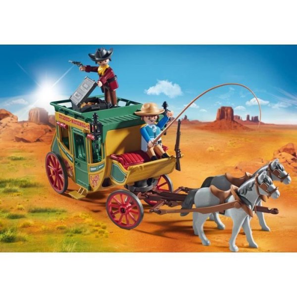 PLAYMOBIL Western Stagecoach från Fjärran Västern med två karaktärer och deras bagage - Blandat - Från 4 år