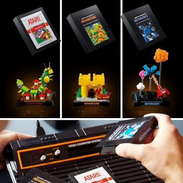 LEGO Icons 10306 Atari 2600, bygbart modelsæt, videolegetøjskonsol, til voksne svart och brun
