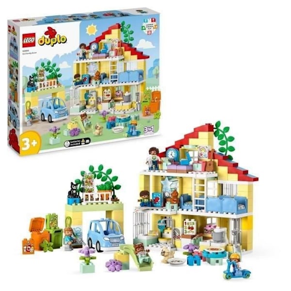 LEGO® DUPLO My Town 10994 3-i-1 familiehus, dukkehuslegetøj med bil
