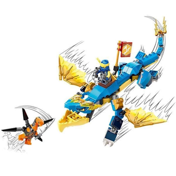LEGO® 71760 NINJAGO Jay's Thunder Dragon Evolution, setti, jossa on käärmeminihahmo ja keräilytehtävälippu blått och gult
