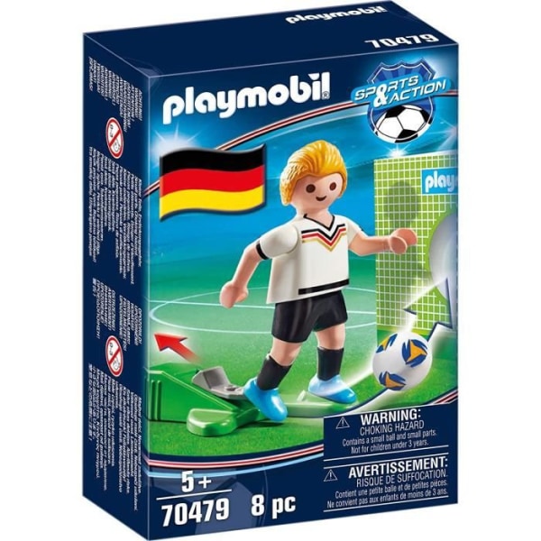PLAYMOBIL - Sports and Action Football - Tysk spelare med enhandsskjutfunktion och träningsmål