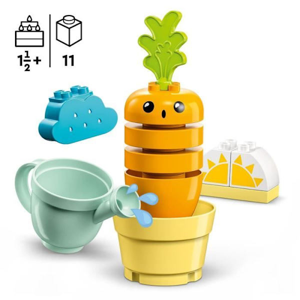 LEGO® DUPLO Ensimmäinen 10981 kasvava porkkana, pinottava lelu 1,5-vuotiaille ja sitä vanhemmille vauvoille Flerfärgad