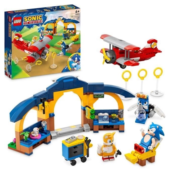 LEGO® Sonic the Hedgehog 76991 Tornado fly- og halerværksted, byggesæt med 4 figurer Flerfärgad