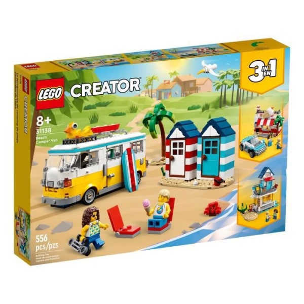 Lego - Creator 3 i 1 husbil på stranden - 31138 - Blandat - 556 bitar
