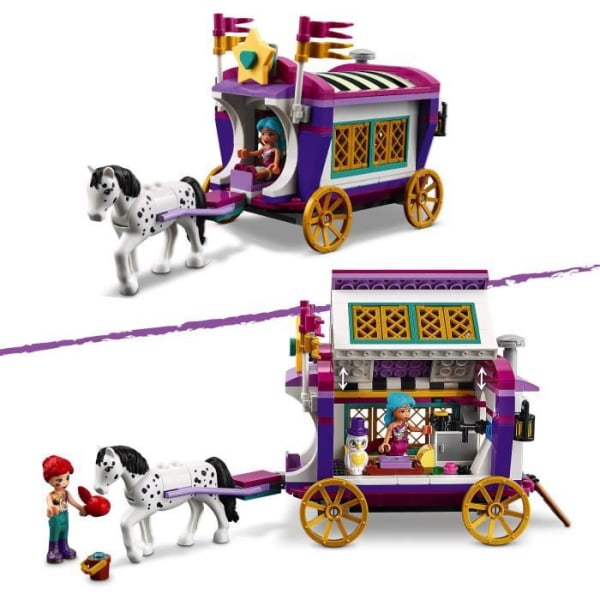 LEGO® Friends 41688 Magic Caravan med hest og minidukke, forlystelsesparklegetøj til børn Blå