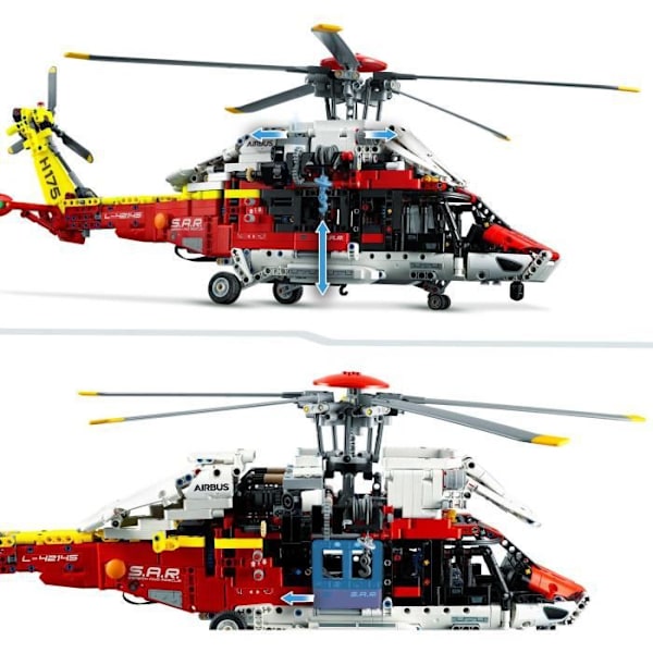 LEGO 42145 Technic Airbus H175 Redningshelikopter, Helikopterlegetøj, Uddannelsesmodel, Modelbygning, Børn fra 11 år og opefter Flerfärgad