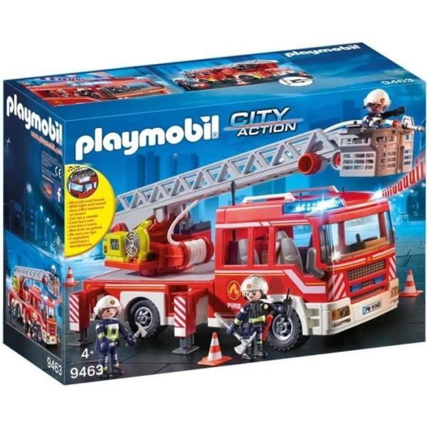 PLAYMOBIL Brandbil - City Action - Med svängbar stege - För barn från 4 år och uppåt