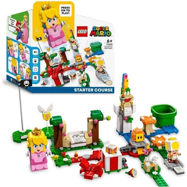 LEGO 71403 Super Mario The Adventures of Peach -aloituspakkaus, Lemmy-lelu, interaktiivinen rupikonnahahmo, 6-vuotiaille lapsille Flerfärgad