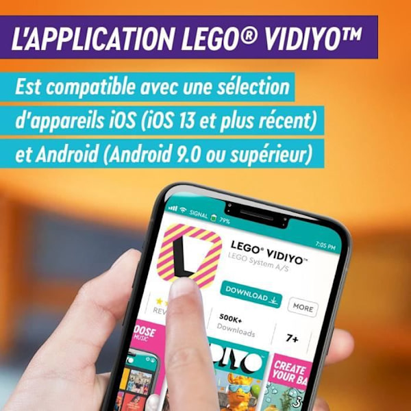 LEGO® 43107 VIDIYO™ Hiphop Robot BeatBox Music Video Clip Creator, Musical Toy, Augmented Reality Set App med Röd