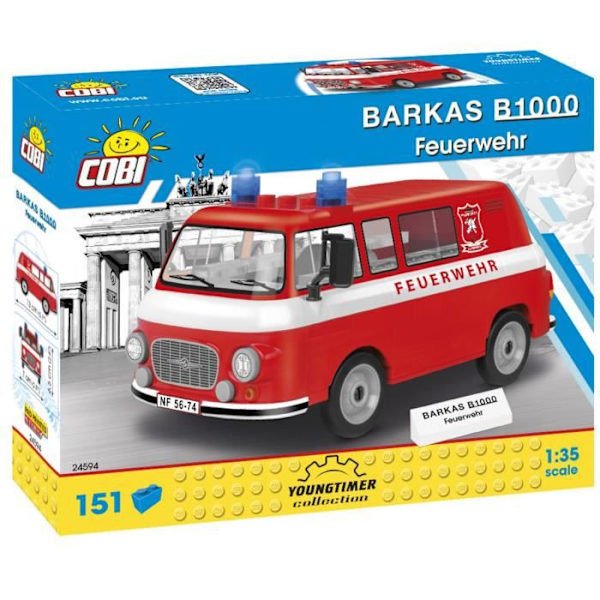 Rakennuslelu - COBI - Barkas B1000 - Paloauto - Punainen - 151 kpl Röd
