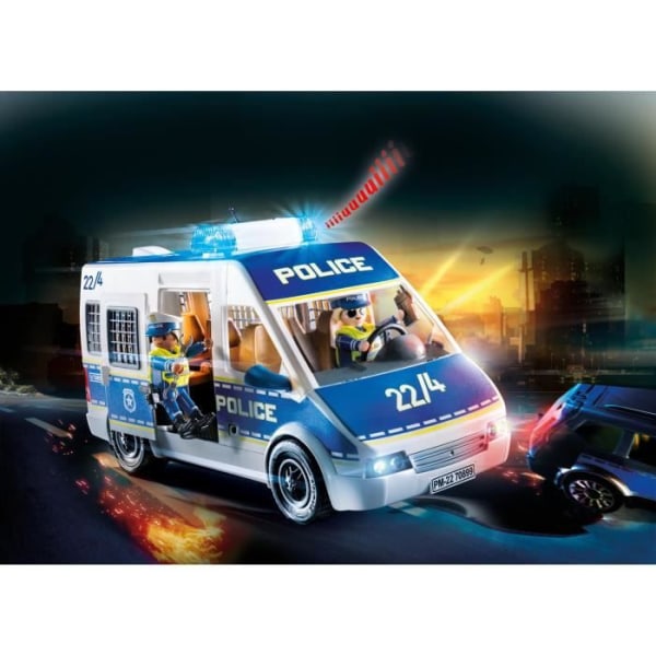 PLAYMOBIL - Polisbil med ljus och ljudeffekter - Playmobil City Action - 52 stycken