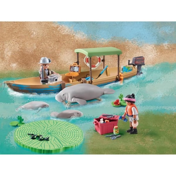 PLAYMOBIL 71010 Kanot och manater, Wiltopia, Över 80% återvunna eller biobaserade material, Från 4 år Flerfärgad