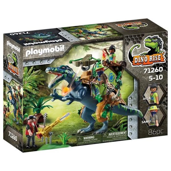 PLAYMOBIL - Dino Rise - Spinosaurus og fighter - 86 stykker - fra 5 år og opefter Flerfärgad