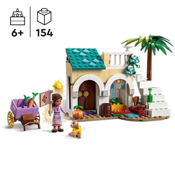 LEGO® Disney Wish 43223 Asha i byen Rosas, med Asha Doll, Valentino gedelegetøj og stjernefigur, Wish Movie Flerfärgad