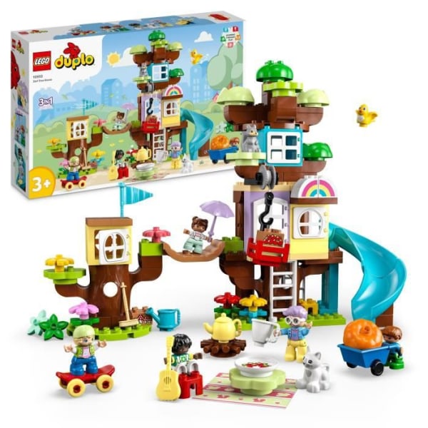 LEGO® DUPLO 10993 3-i-1-trädkojan, pedagogisk leksak för barn från 3 år, med klossar