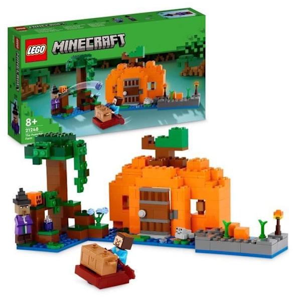 LEGO® Minecraft 21248 Græskarfarm, Huslegetøj med Steve og Witch Minifigurer Flerfärgad
